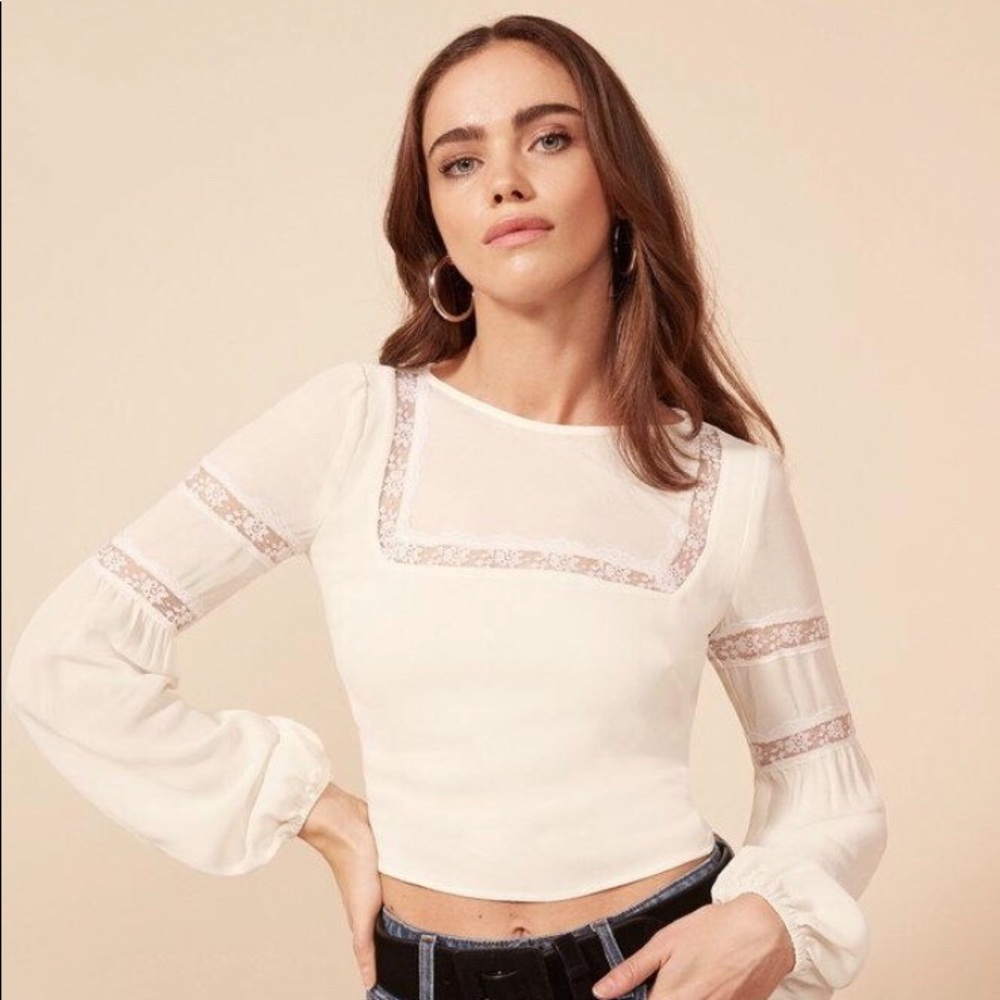 NWT Reformation Marian top in ivory